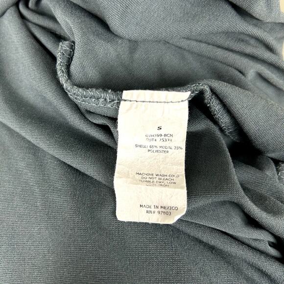 Green Envelope Surplice Wrap Tank Top size Small Gray Sleeveless Summer Blouse - Picture 8 of 9